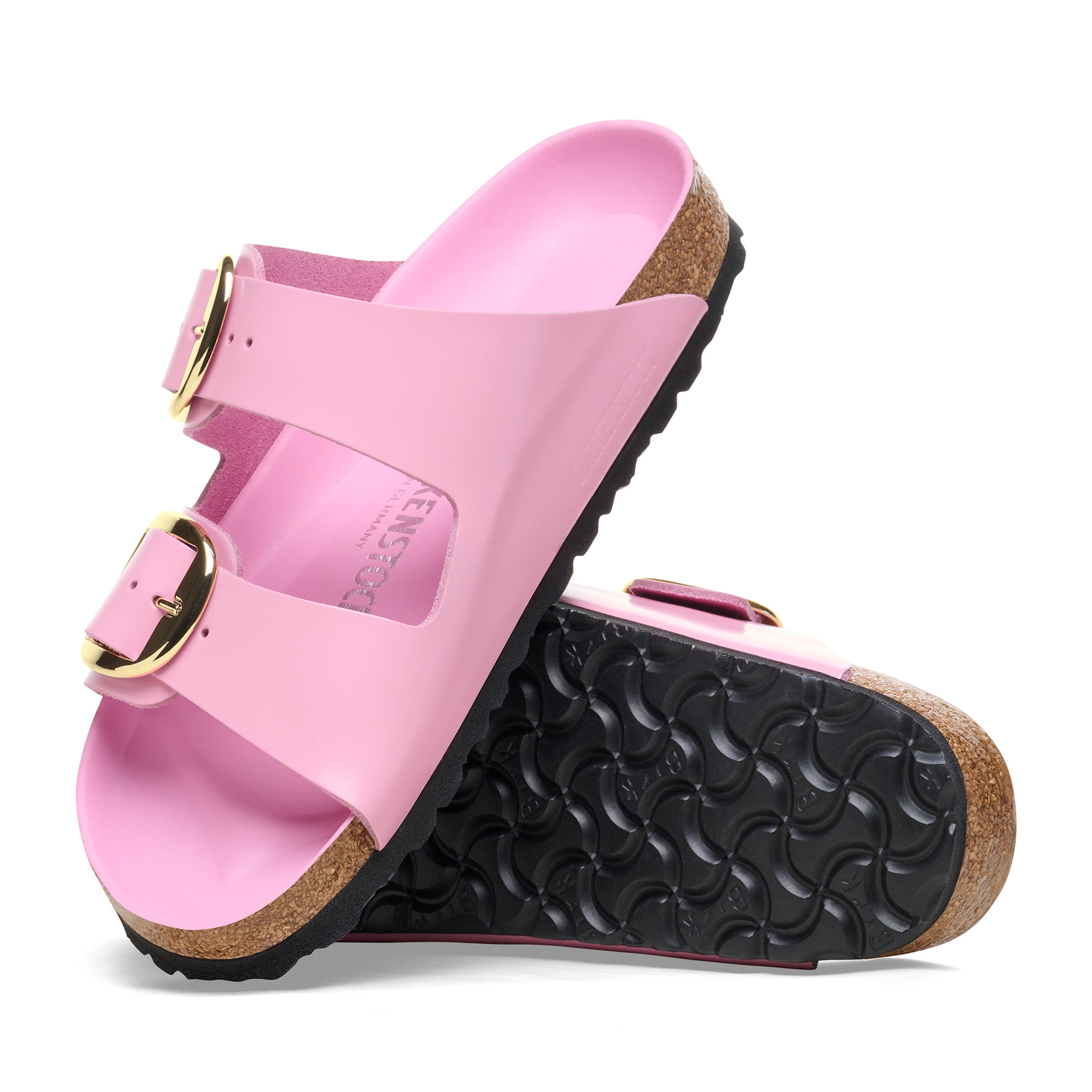 Arizona Big Buckle High Shine Fondant Pink Cuir Naturel Verni