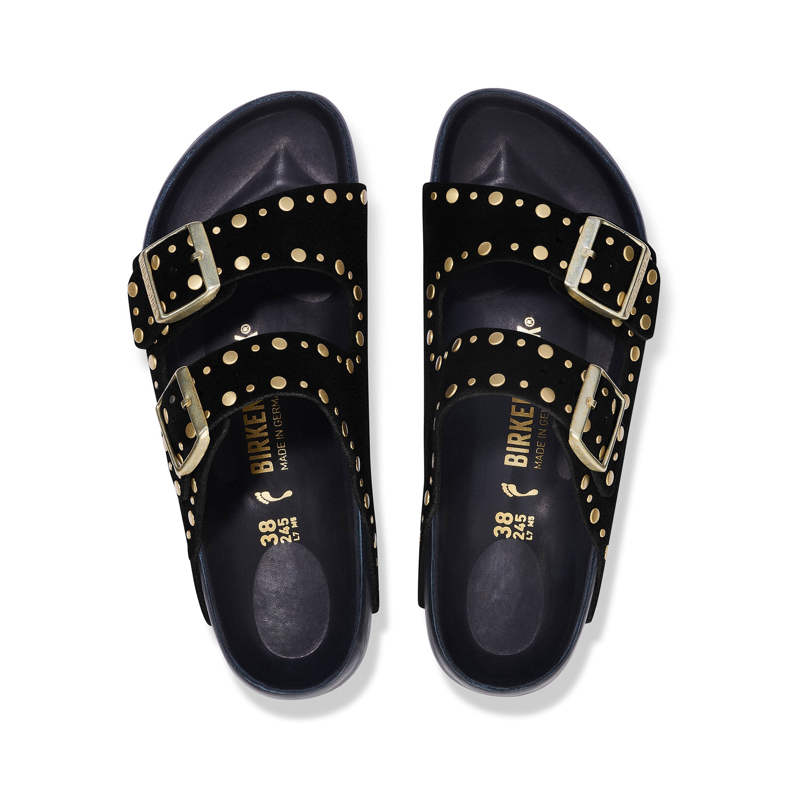 Arizona Exquisite Rivets Cuir Velours Noir