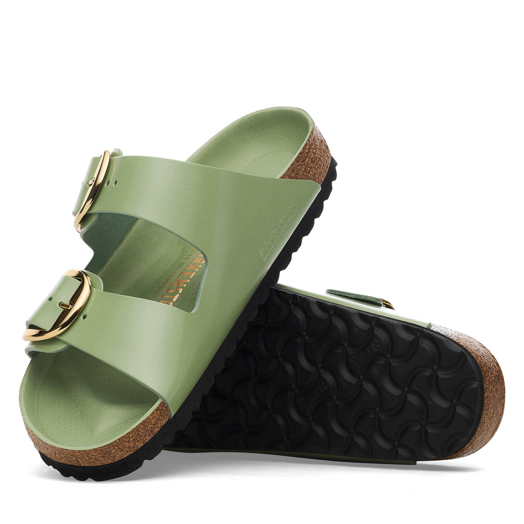 Arizona Big Buckle High Shine Vert Thé Cuir Naturel Verni