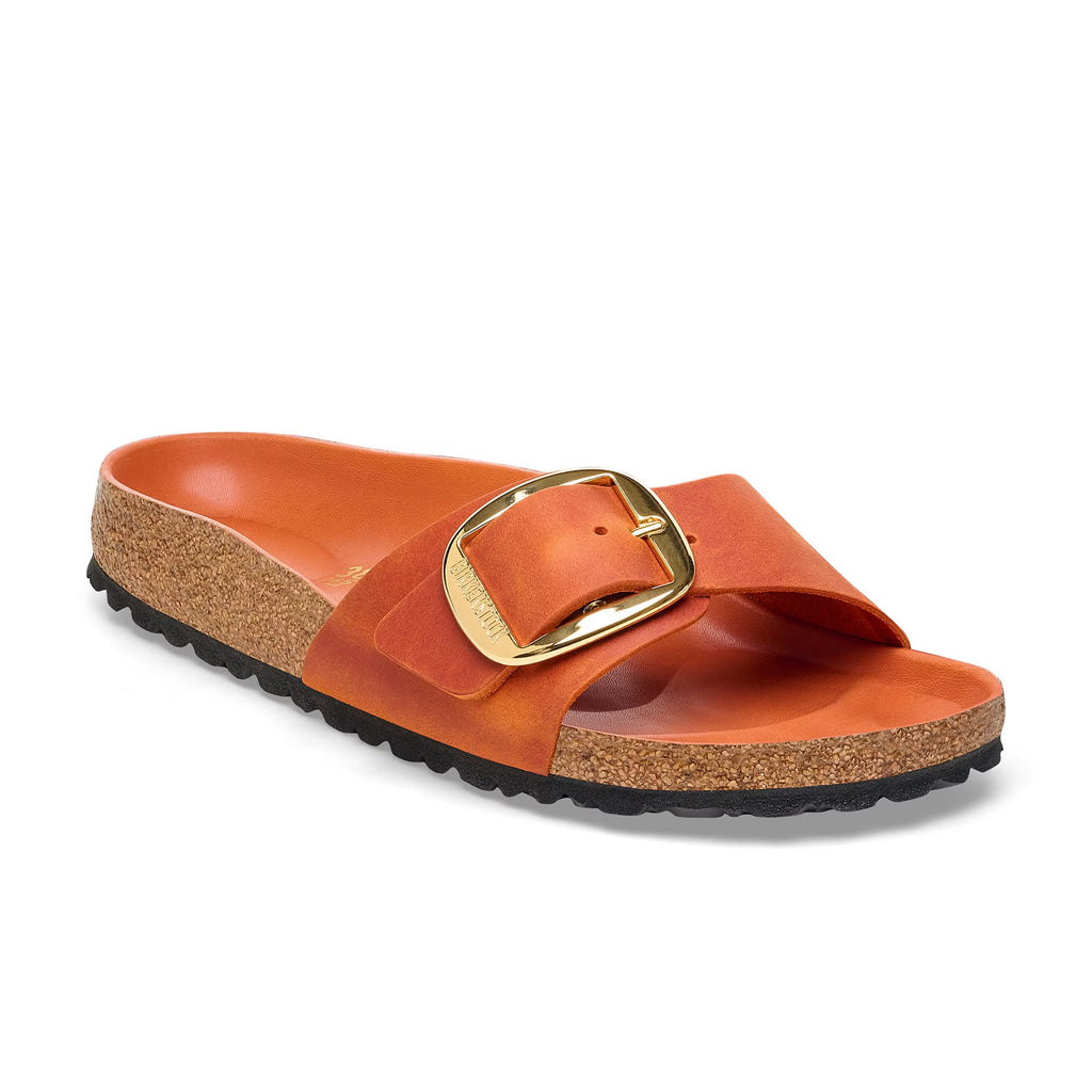 Madrid Big Buckle Cuir Huilé Orange Brûlé