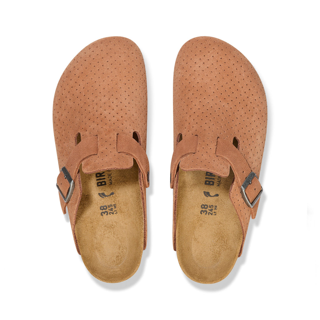 Boston Burnt Orange Embossed Suede Leather