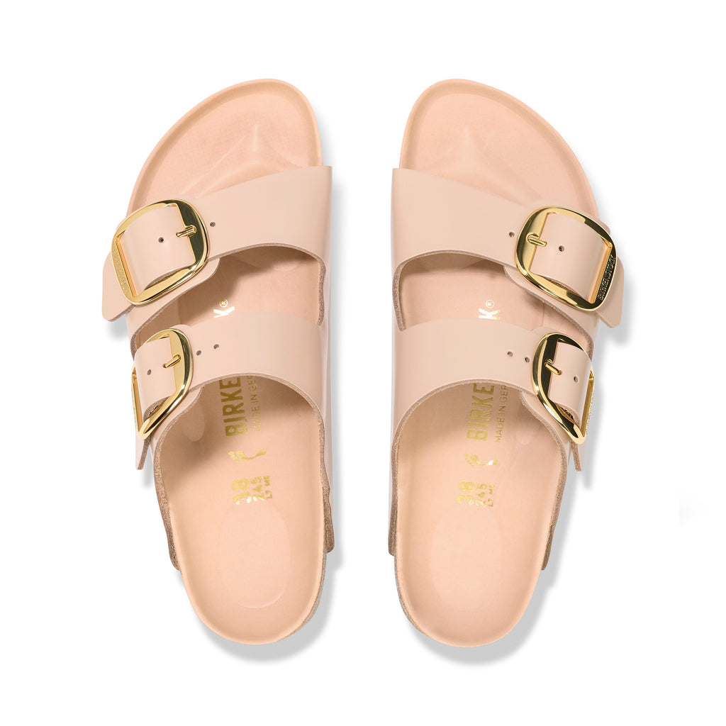 Arizona Big Buckle High Shine New Beige Natural Leather Patent