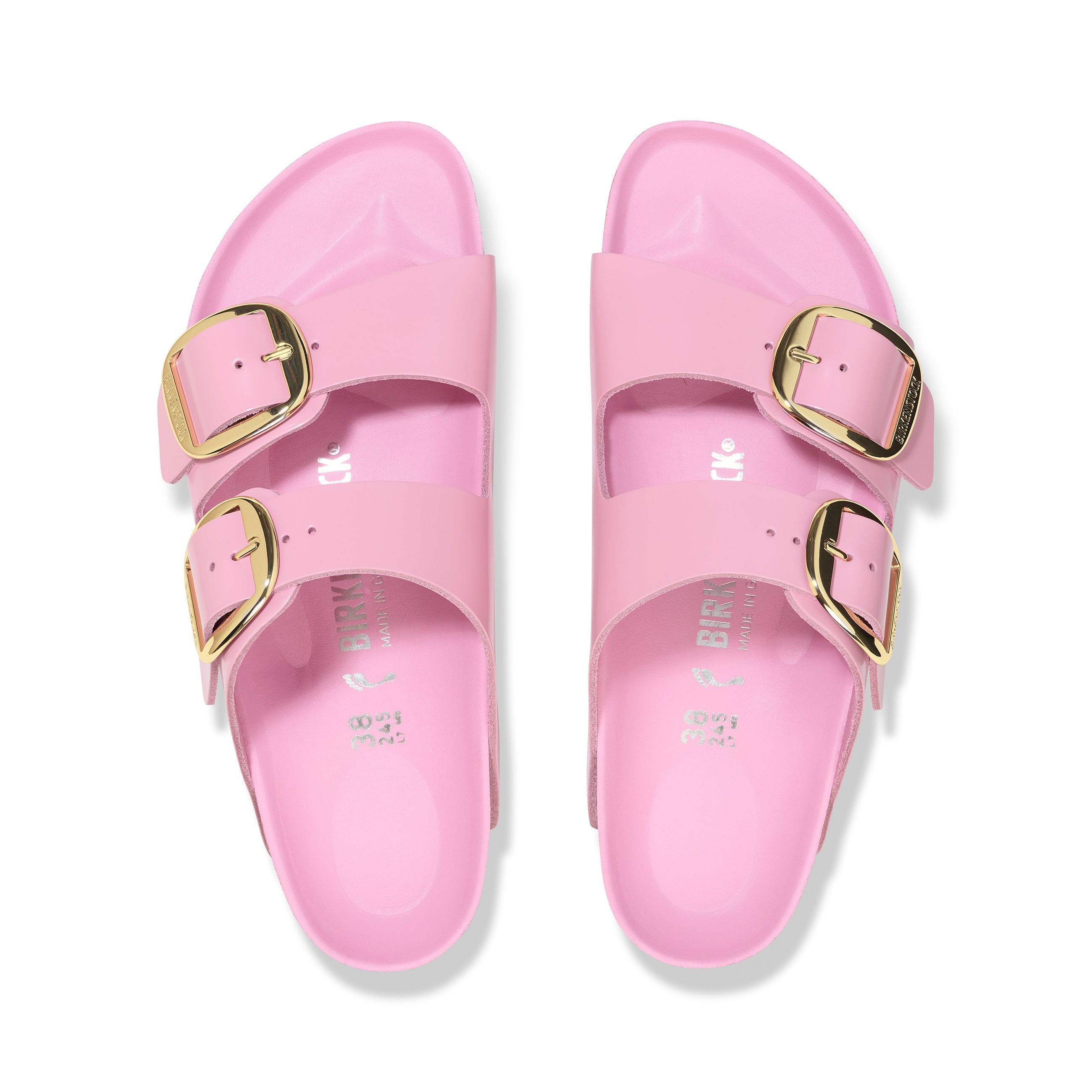 Arizona Big Buckle High Shine Fondant Pink Cuir Naturel Verni