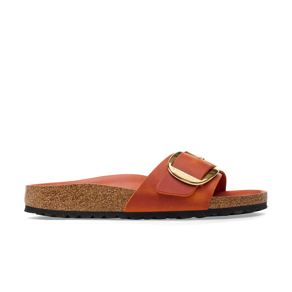 Madrid Big Buckle Cuir Huilé Orange Brûlé