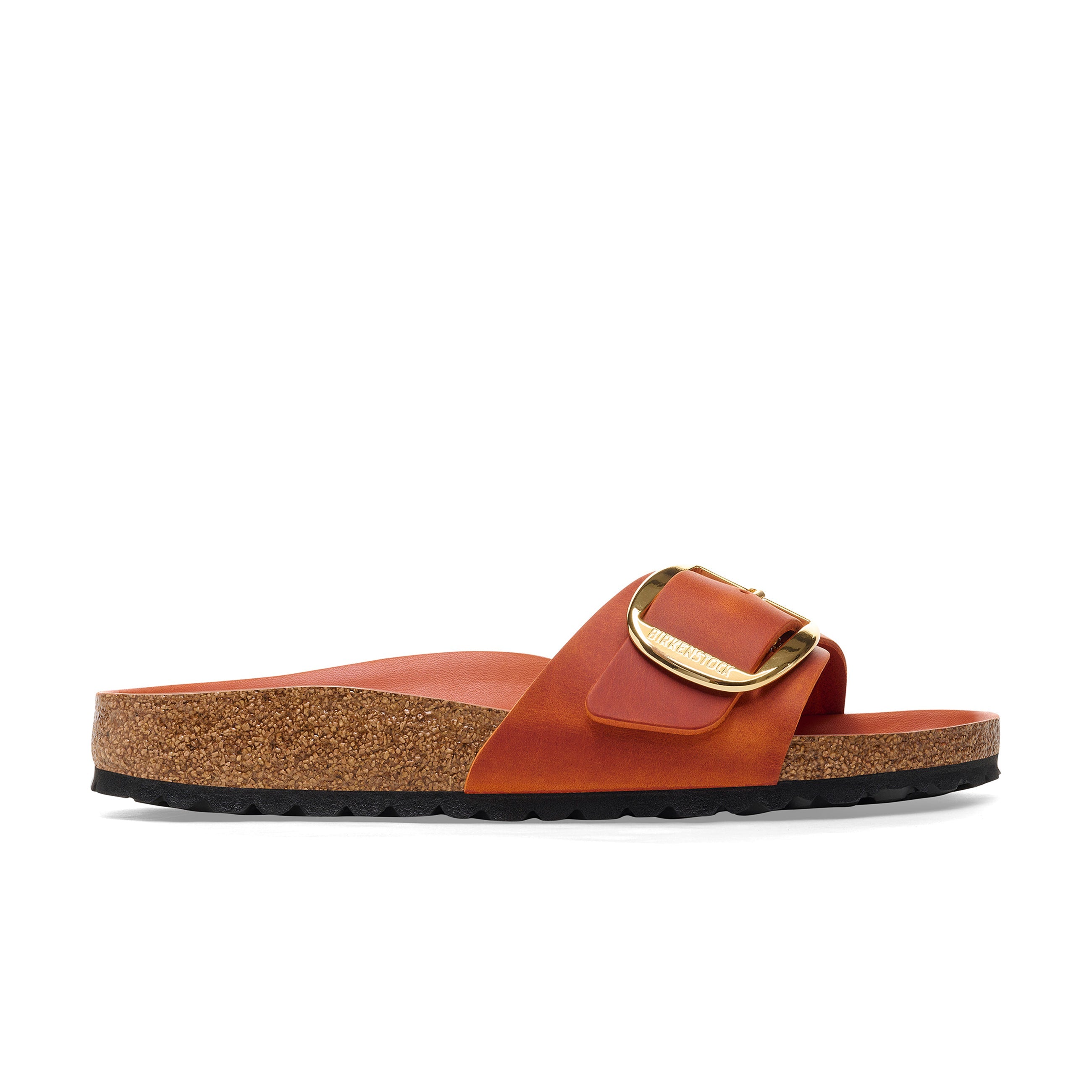 Madrid Big Buckle Cuir Huilé Orange Brûlé