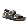 Milano Big Buckle Cuir naturel verni brillant noir