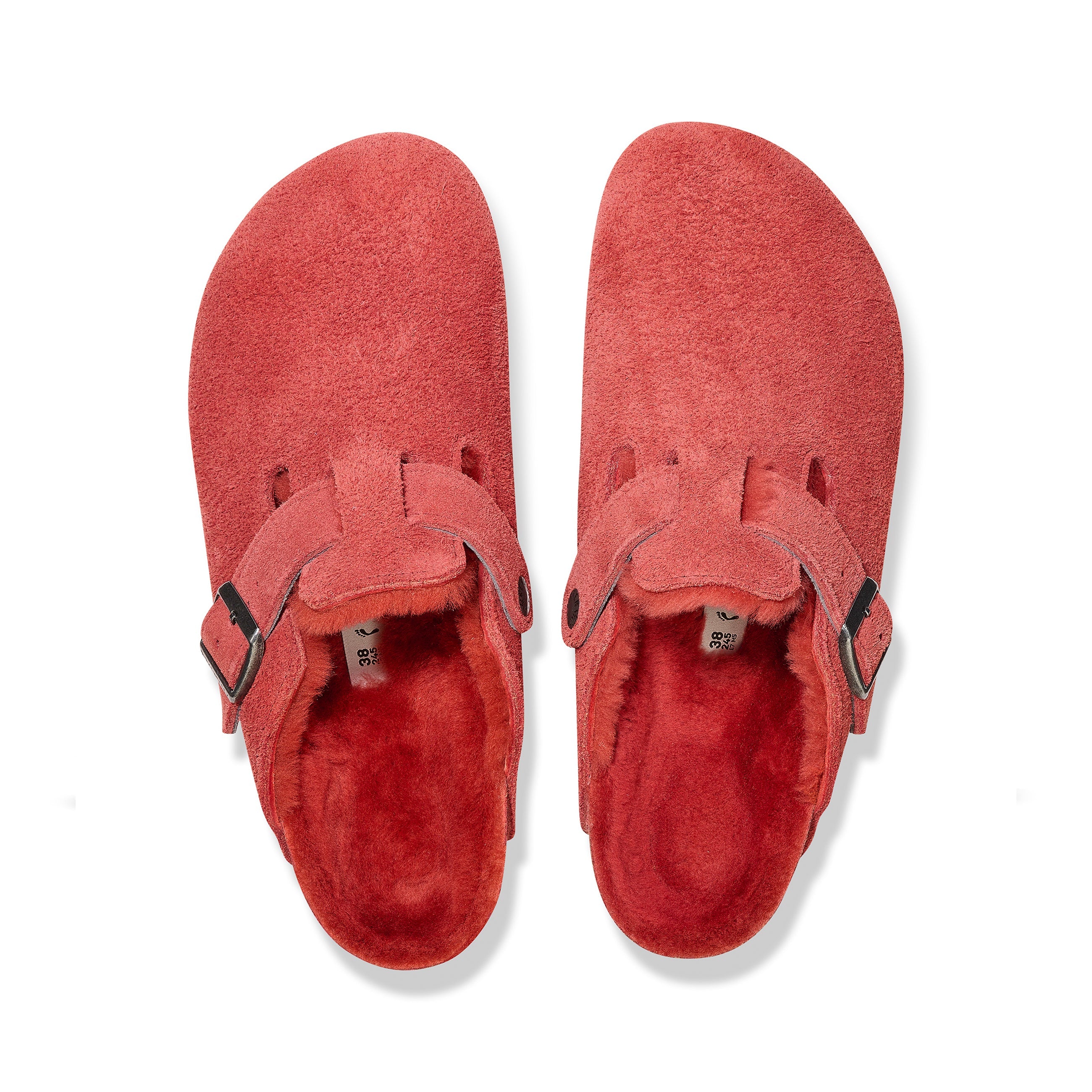 Boston Shearling Daim/mouton retourné rouge sienne