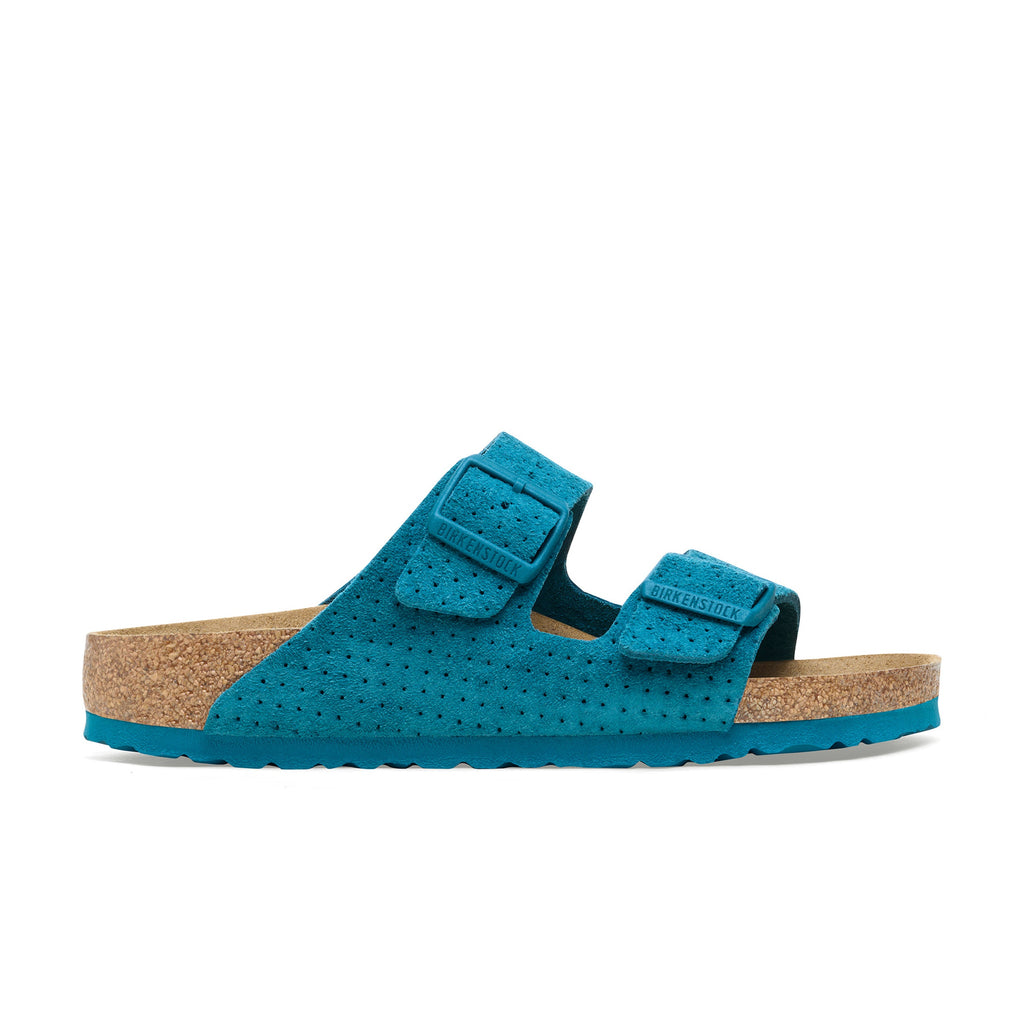 Cuir velours Arizona bleu turquoise profond gaufré
