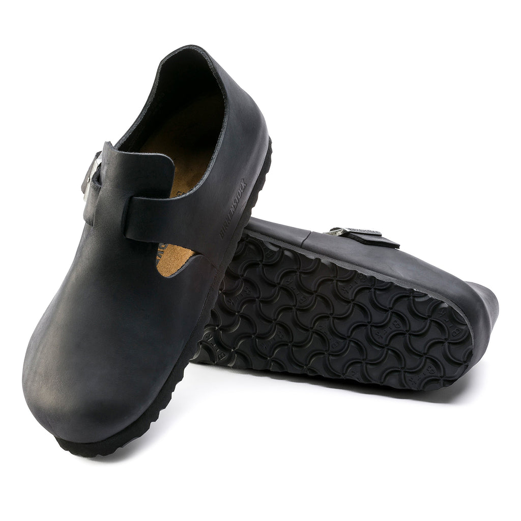 London Black Oiled Leather