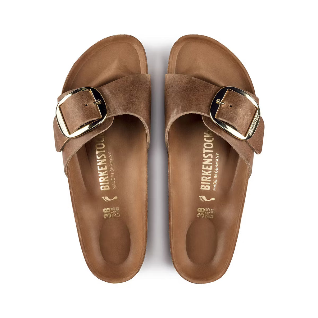 Madrid grandes boucles Cuir huilé Cognac