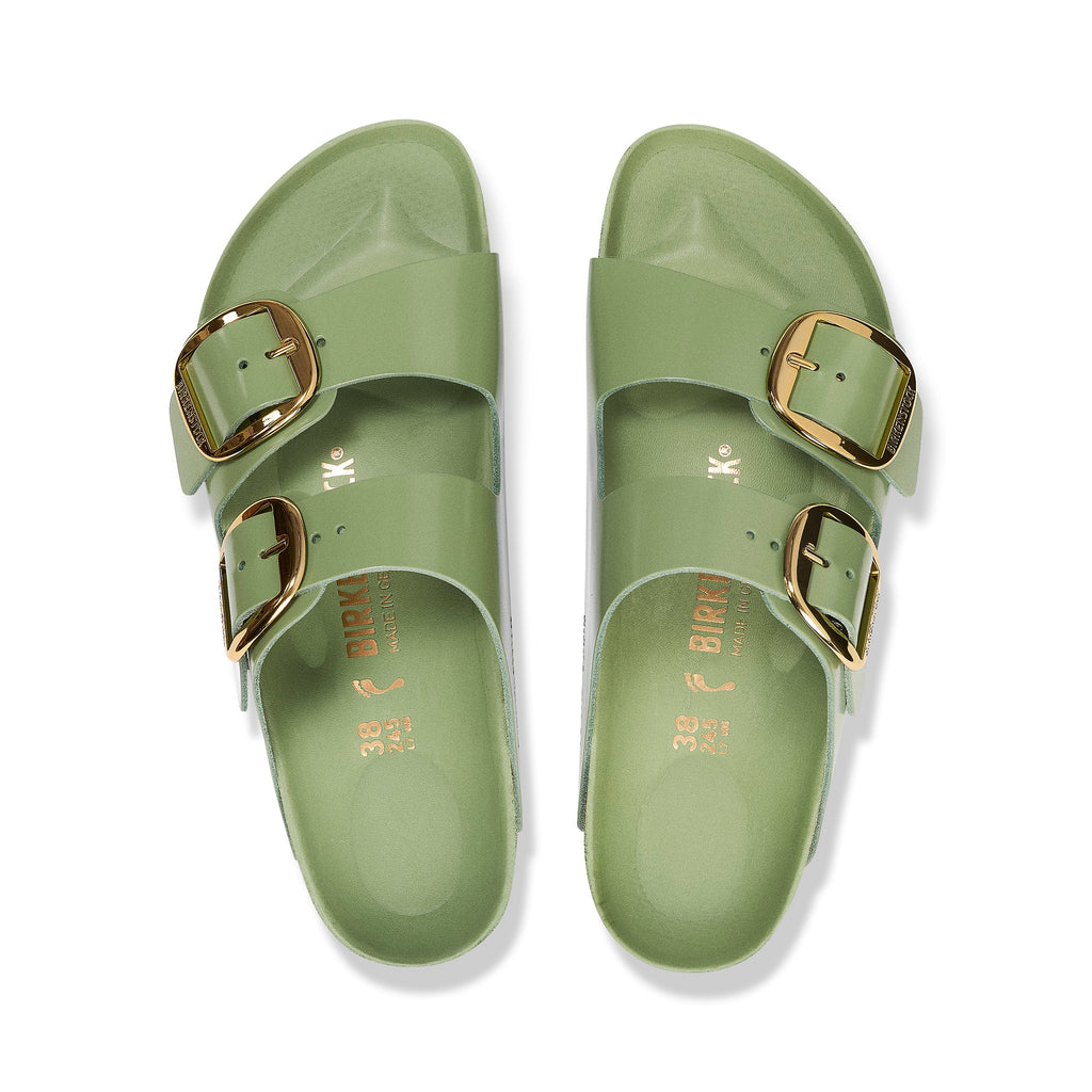 Arizona Big Buckle High Shine Vert Thé Cuir Naturel Verni