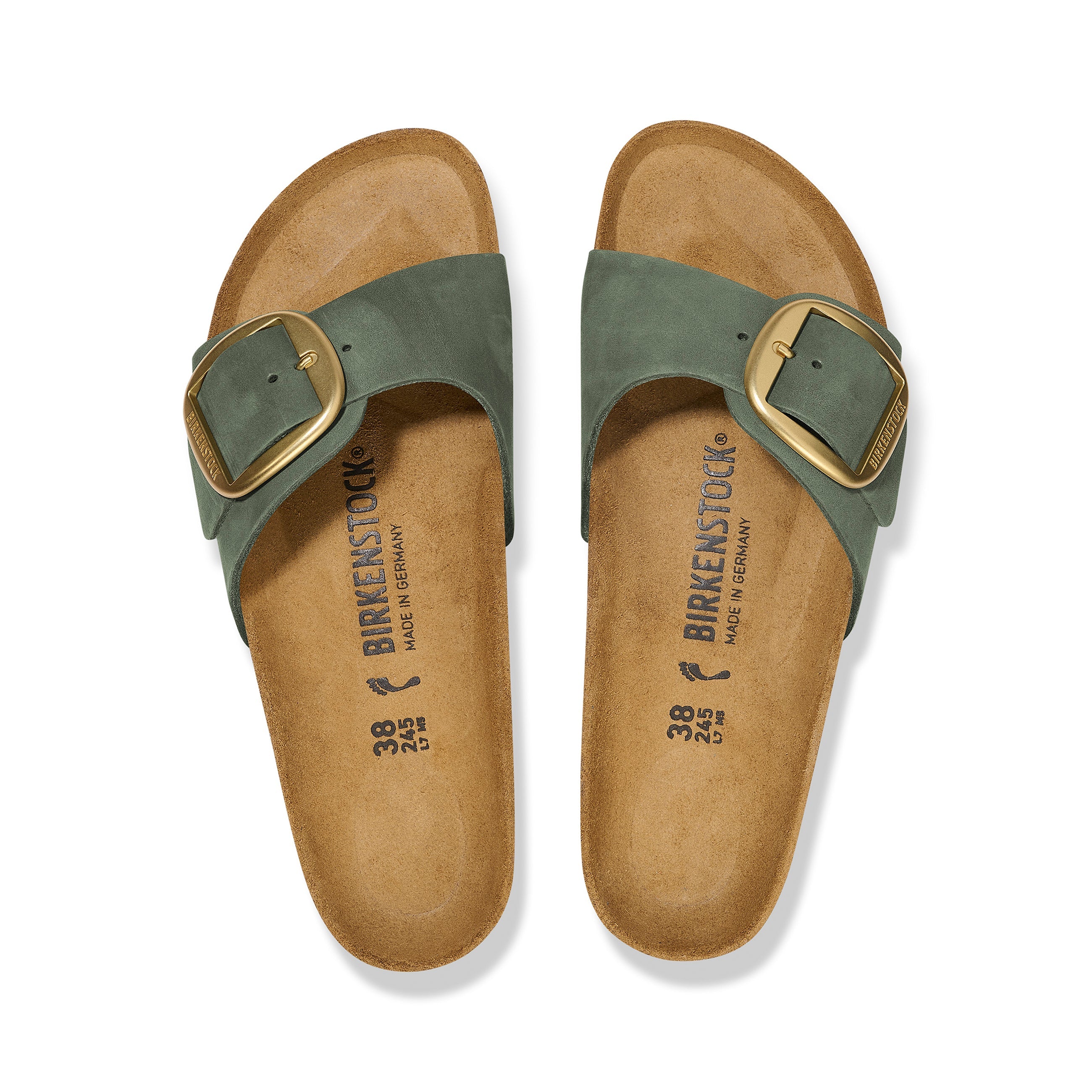 Madrid Big Buckle Thyme Nubuck Leather