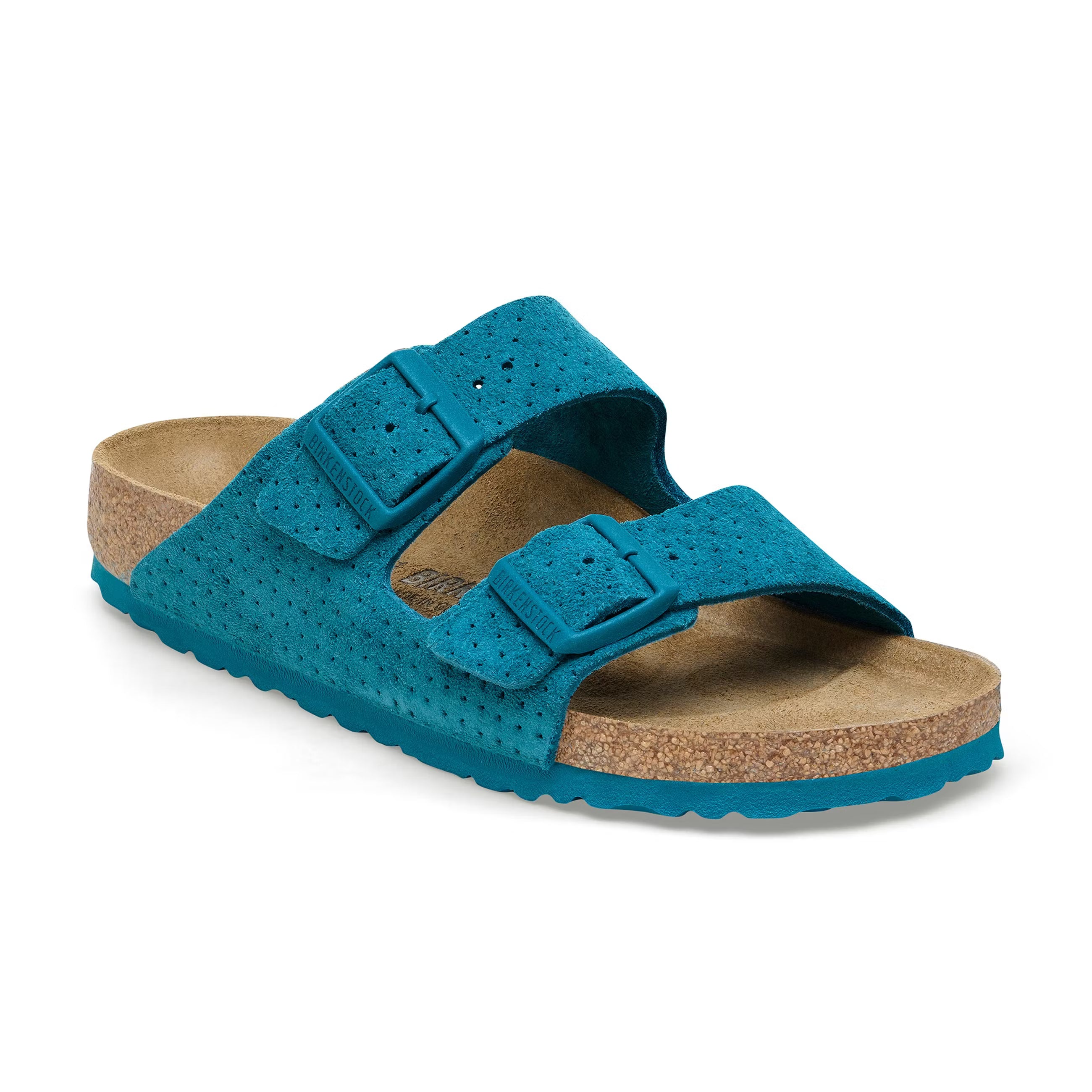 Cuir velours Arizona bleu turquoise profond gaufré