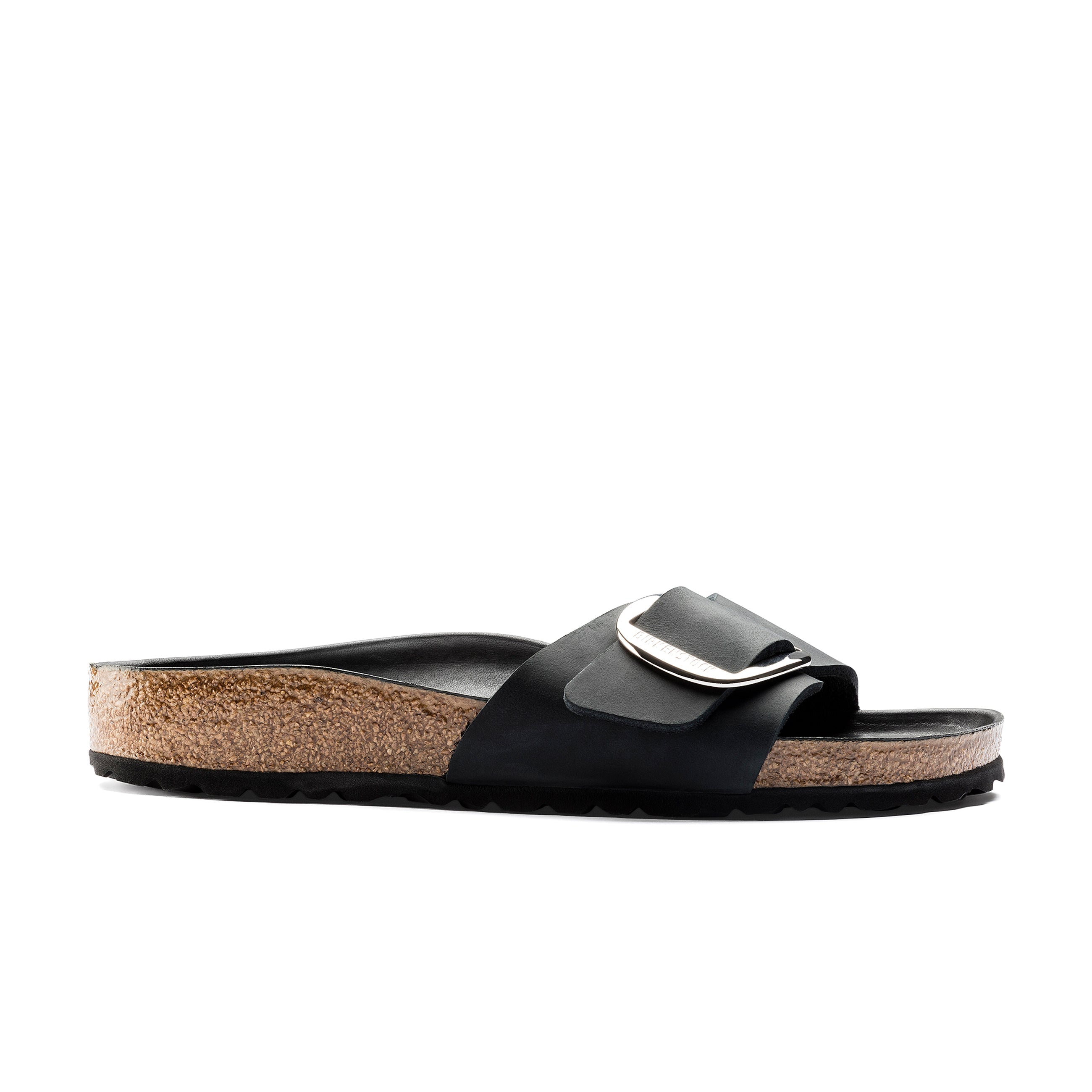Madrid Big Buckle Noir Cuir huilé