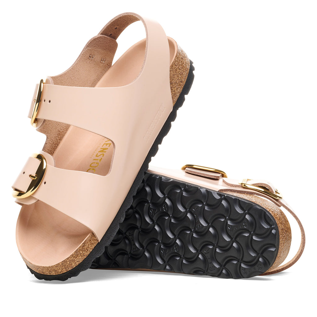 Milano Big Buckle High Shine Nouveau Cuir Naturel Beige Verni