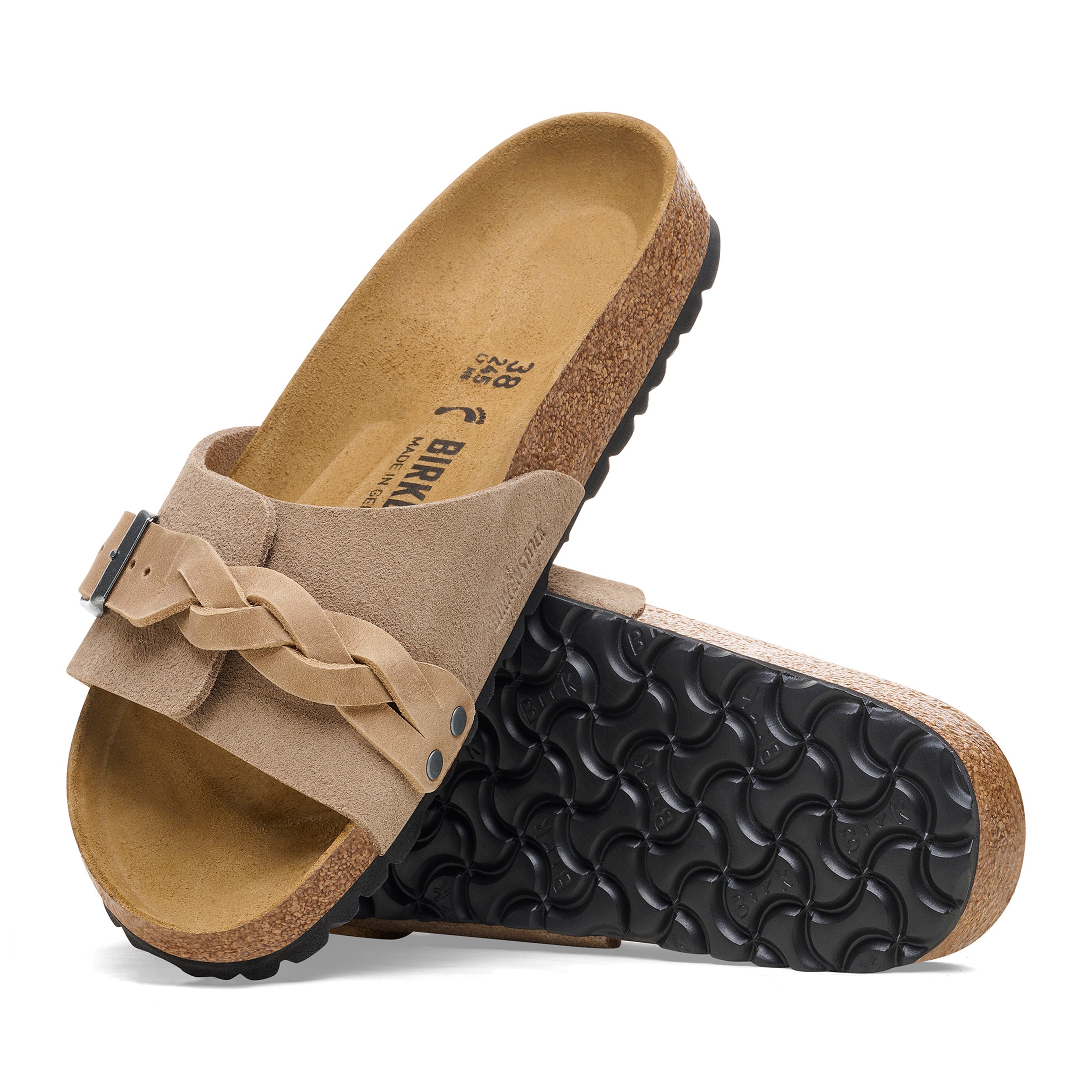 Oita Braided Taupe Suede Leather