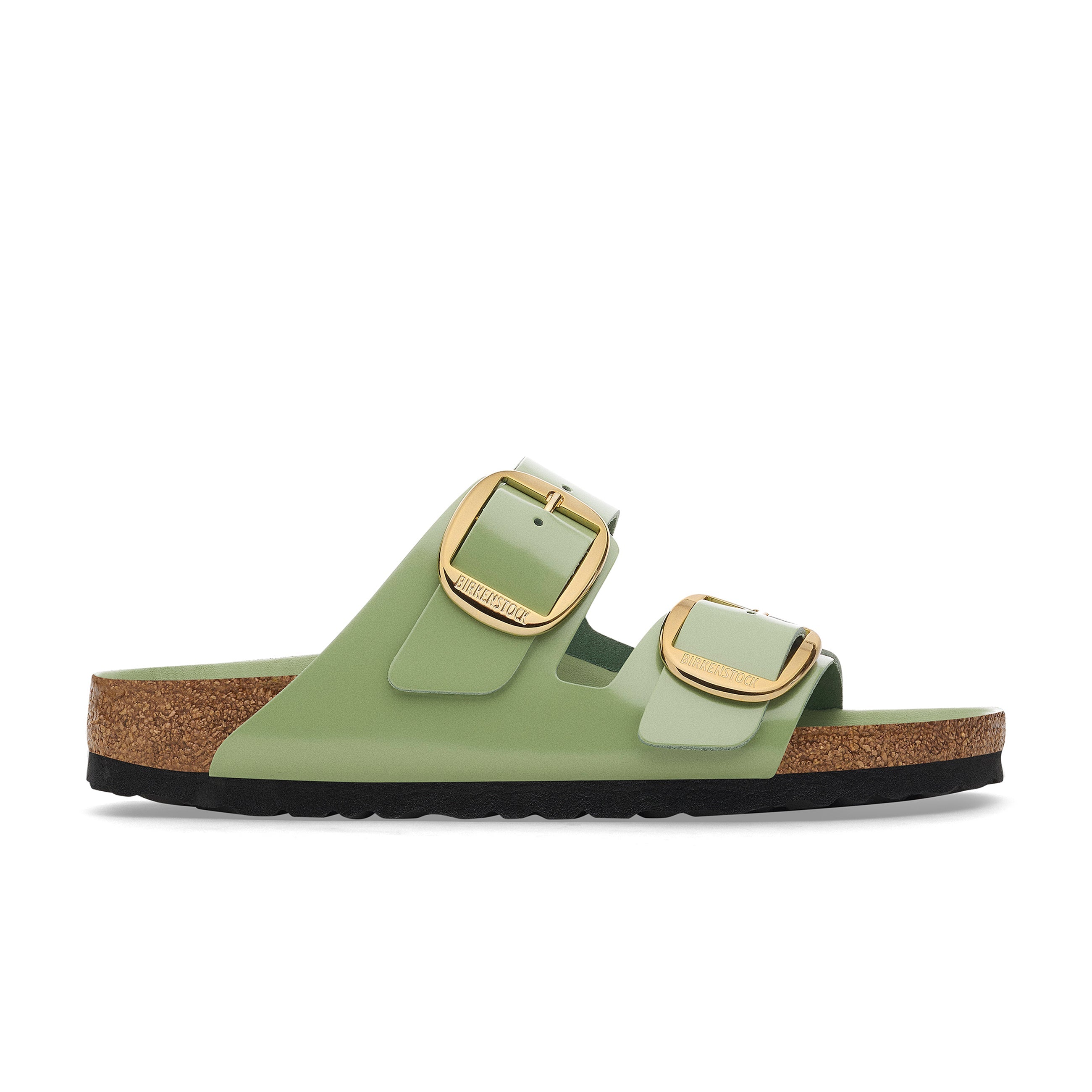 Arizona Big Buckle High Shine Vert Thé Cuir Naturel Verni