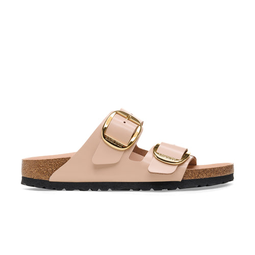 Arizona Big Buckle High Shine Cuir Naturel Effet Verni Beige