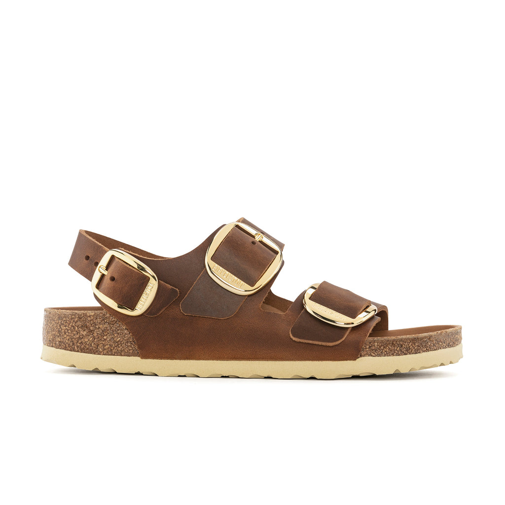Milano Big Buckle Cuir Huilé Cognac