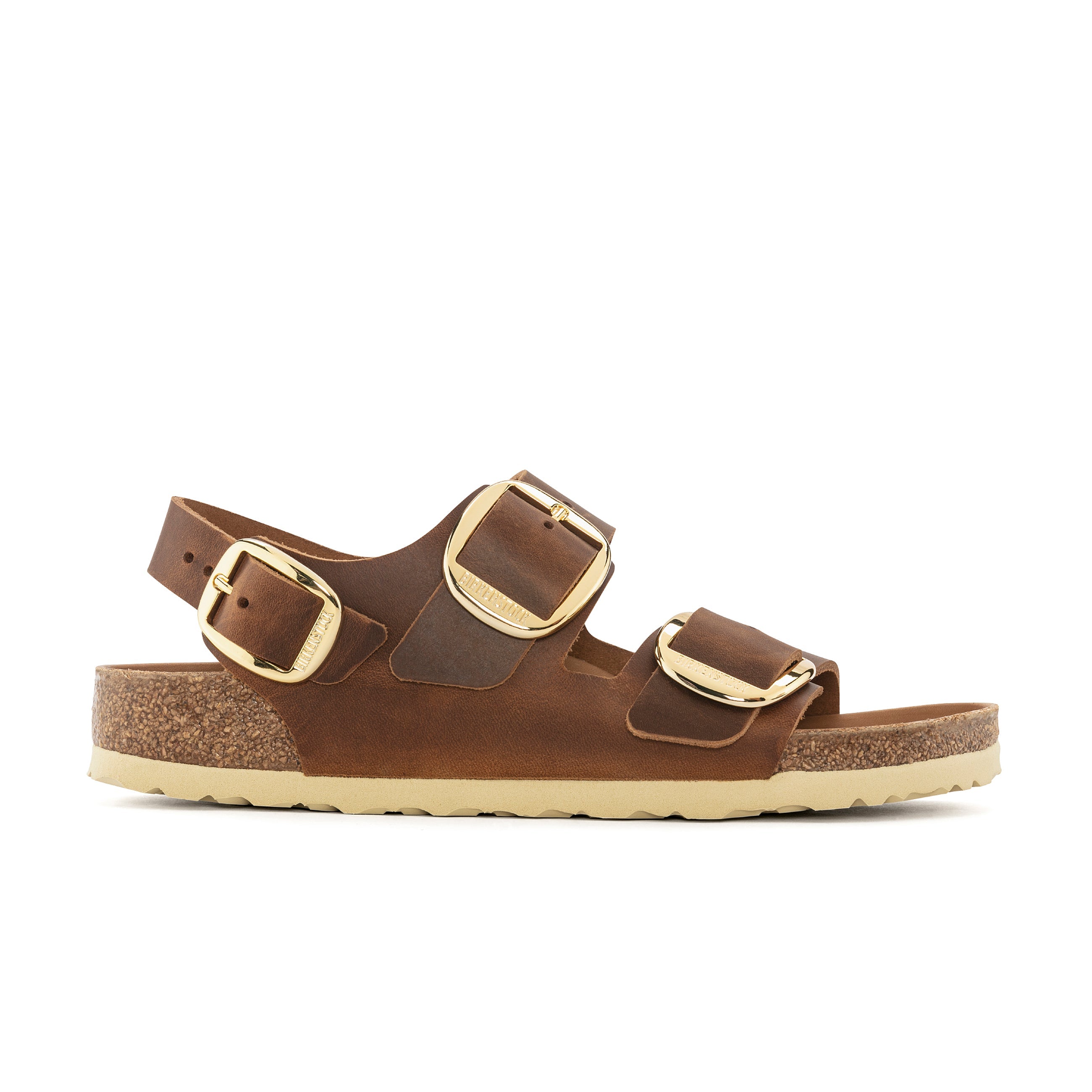 Milano Big Buckle Cuir Huilé Cognac