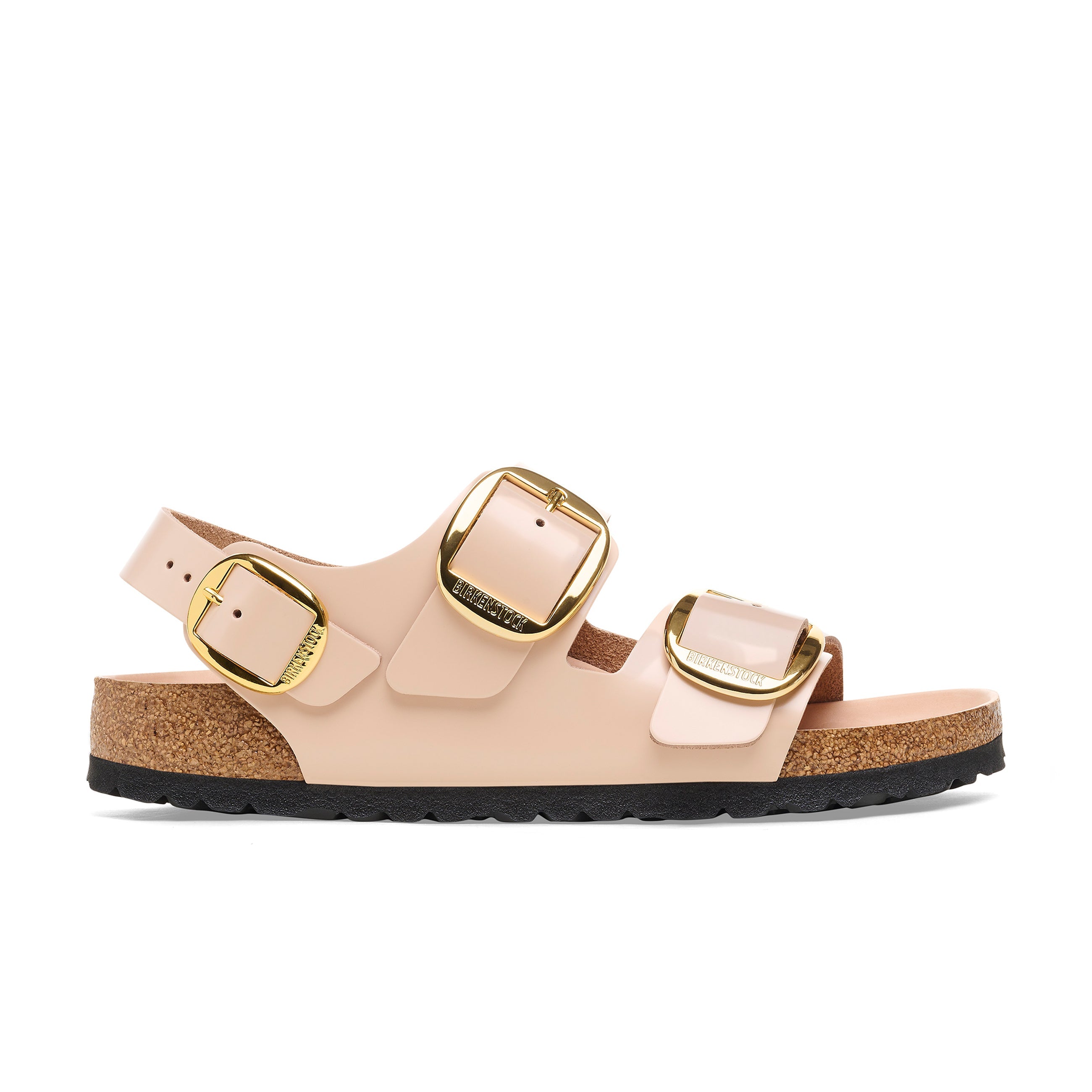 Milano Big Buckle High Shine Nouveau Cuir Naturel Beige Verni
