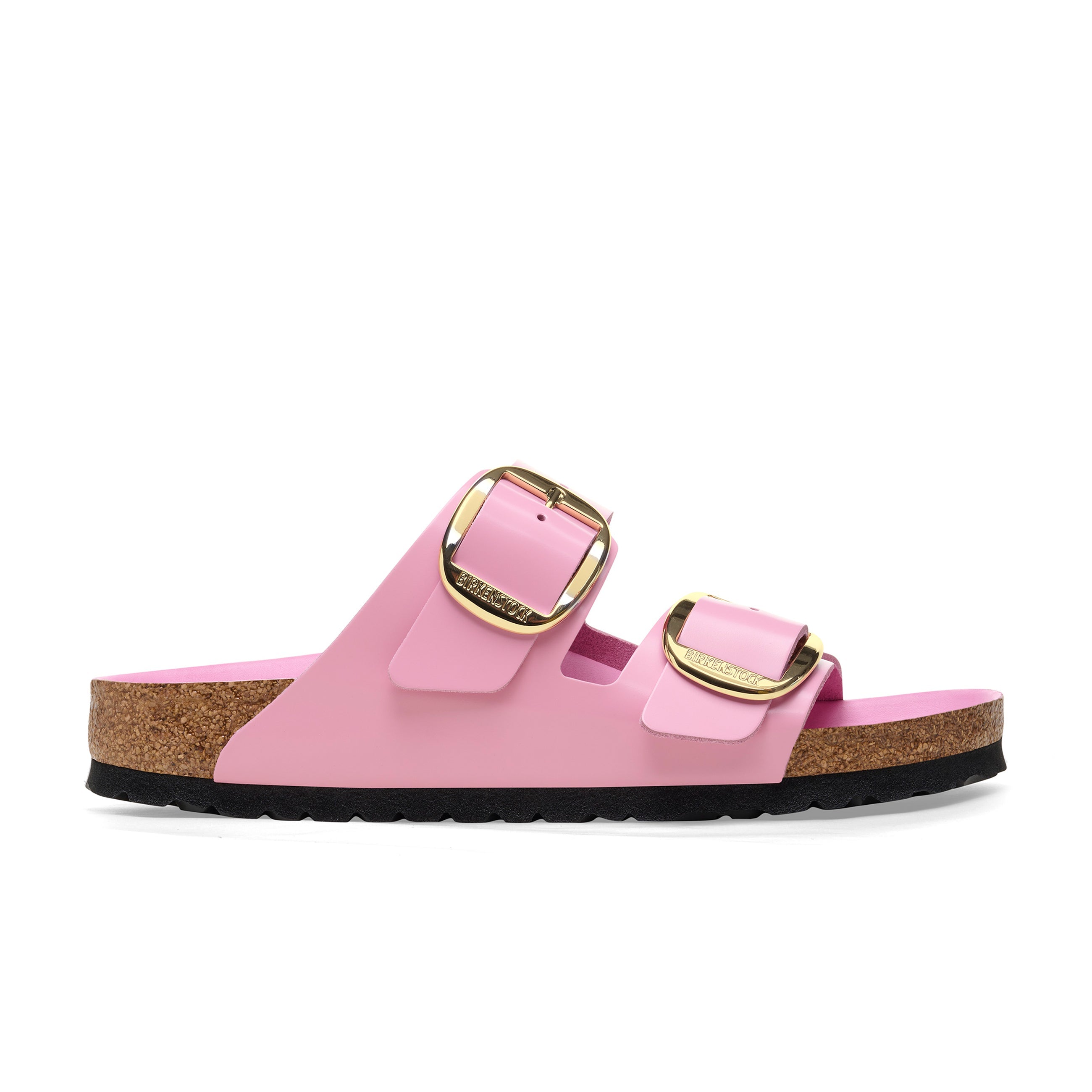 Arizona Big Buckle High Shine Fondant Pink Cuir Naturel Verni