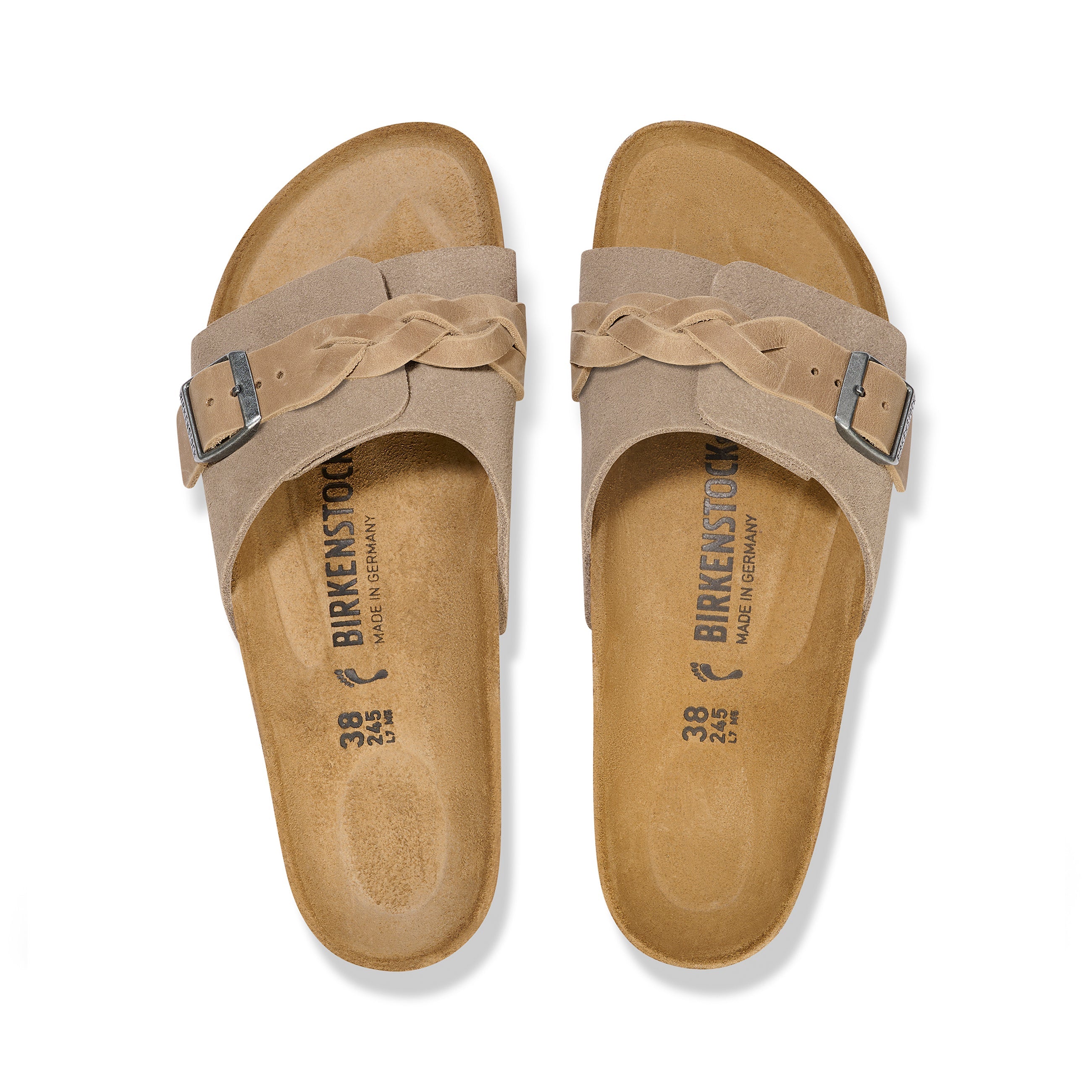 Oita Braided Taupe Suede Leather