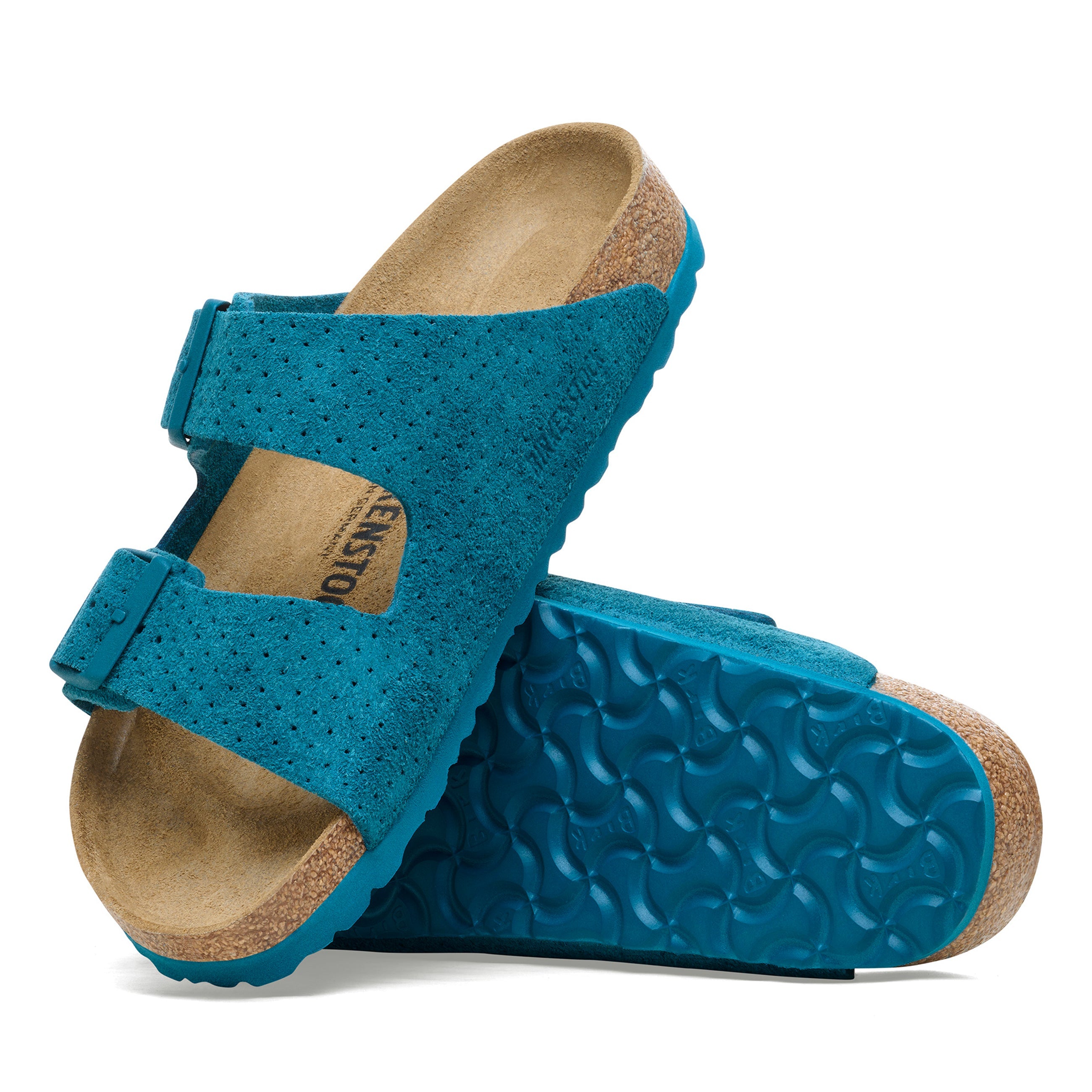 Cuir velours Arizona bleu turquoise profond gaufré