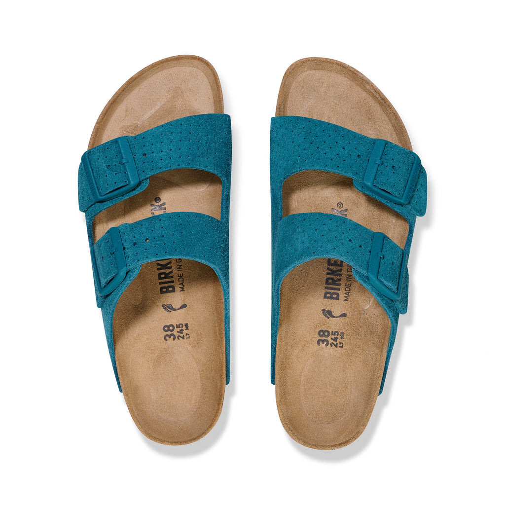 Cuir velours Arizona bleu turquoise profond gaufré